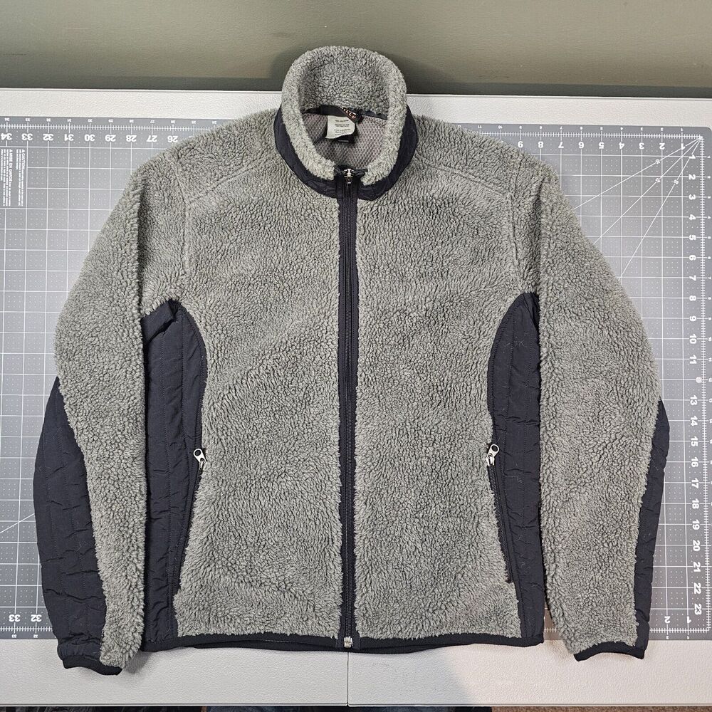 Vintage Patagonia Synchilla Womens Large Gray Deep Pile Heavyweight USA 90s